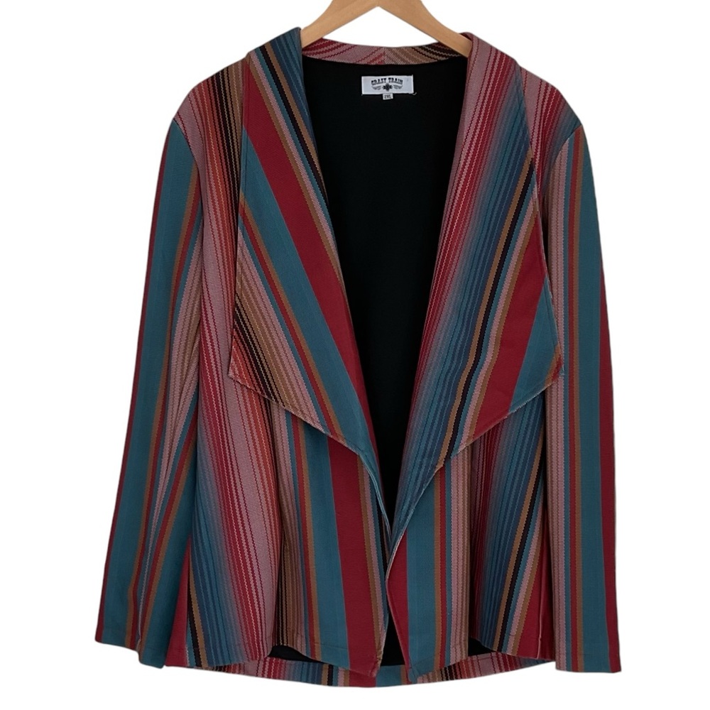 Crazy Train Serape Jacket Blazer 2XL NFR Western Cowgirl Horse Las Vegas Rodeo